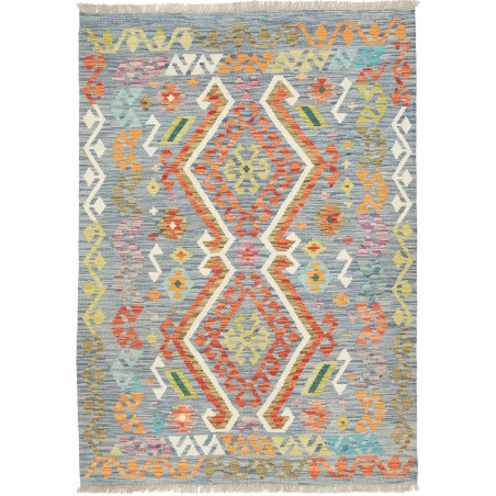 Tappeto Kilim Afghanistan azzurro bianco 125x175