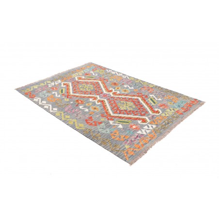Tappeto Kilim Afghanistan azzurro bianco 125x175