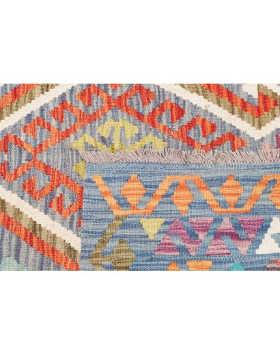 Tappeto Kilim Afghanistan azzurro bianco 125x175