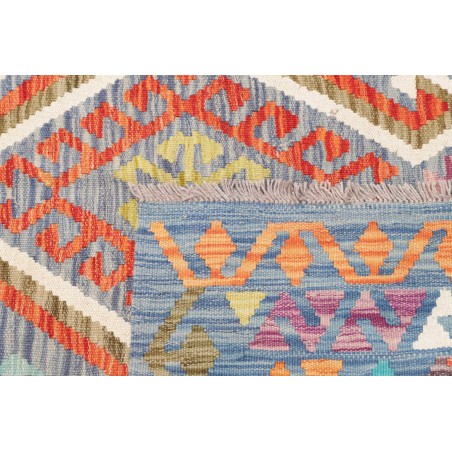 Tappeto Kilim Afghanistan azzurro bianco 125x175