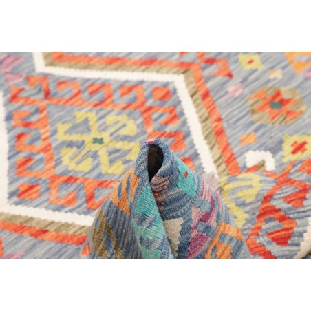 Tappeto Kilim Afghanistan azzurro bianco 125x175