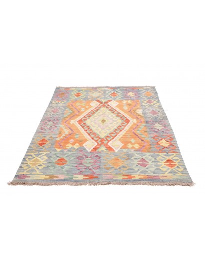 Tappeto Kilim Afghanistan beige azzurro 127x176