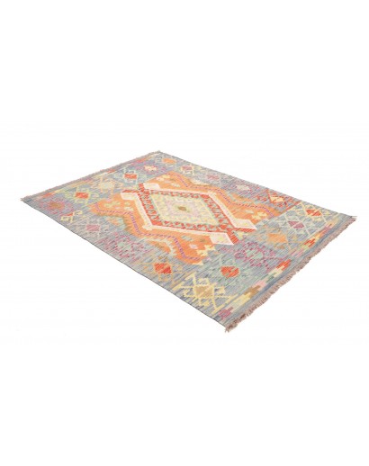 Tappeto Kilim Afghanistan beige azzurro 127x176