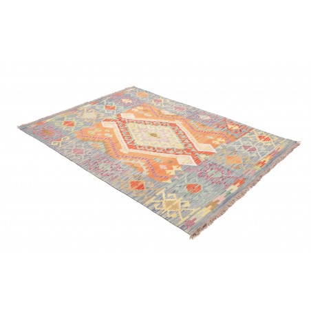 Tappeto Kilim Afghanistan beige azzurro 127x176