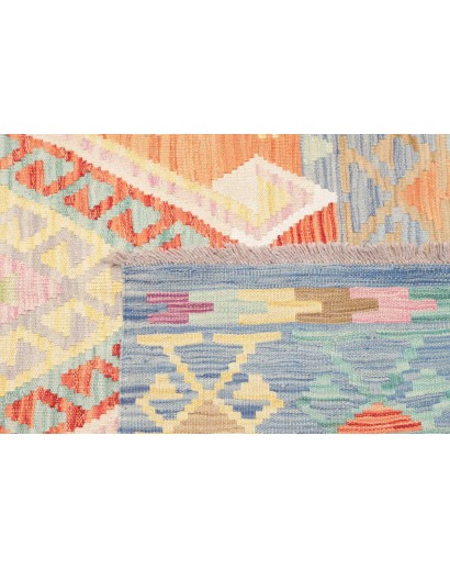 Tappeto Kilim Afghanistan beige azzurro 127x176