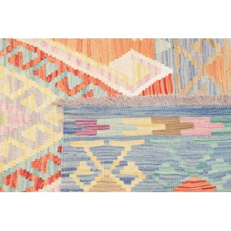 Tappeto Kilim Afghanistan beige azzurro 127x176