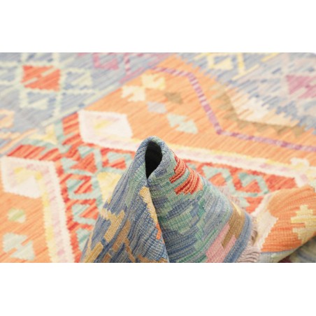 Tappeto Kilim Afghanistan beige azzurro 127x176