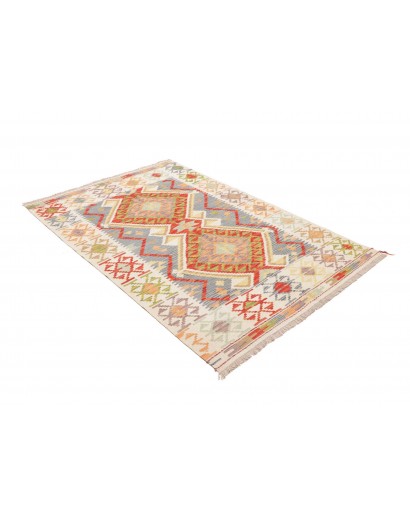 Tappeto Kilim Afghanistan bianco arancione 123x178