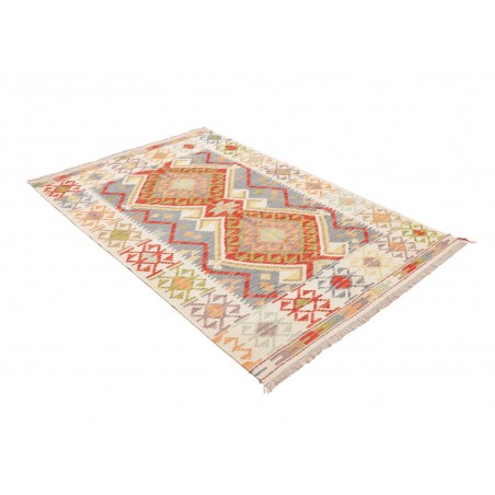 Tappeto Kilim Afghanistan bianco arancione 123x178