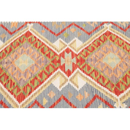 Tappeto Kilim Afghanistan bianco arancione 123x178