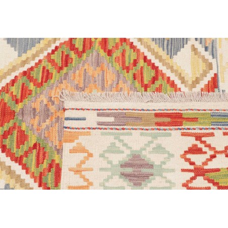 Tappeto Kilim Afghanistan bianco arancione 123x178