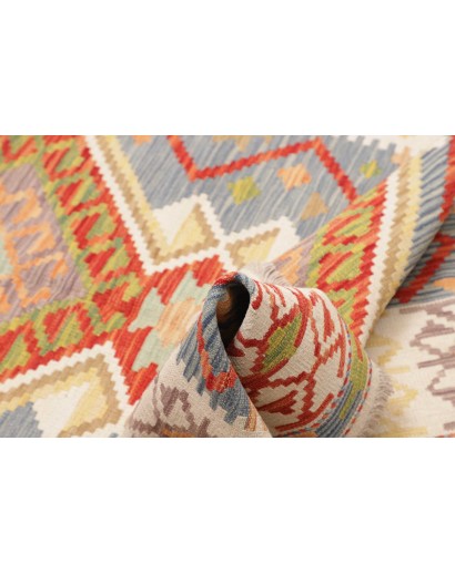 Tappeto Kilim Afghanistan bianco arancione 123x178