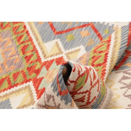 Tappeto Kilim Afghanistan bianco arancione 123x178