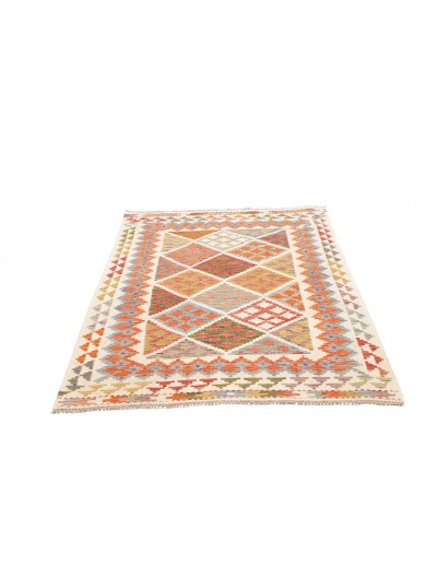 Tappeto Kilim Afghanistan bianco marrone 117x179