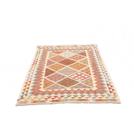Tappeto Kilim Afghanistan bianco marrone 117x179