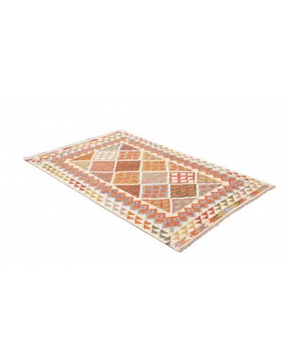 Tappeto Kilim Afghanistan bianco marrone 117x179