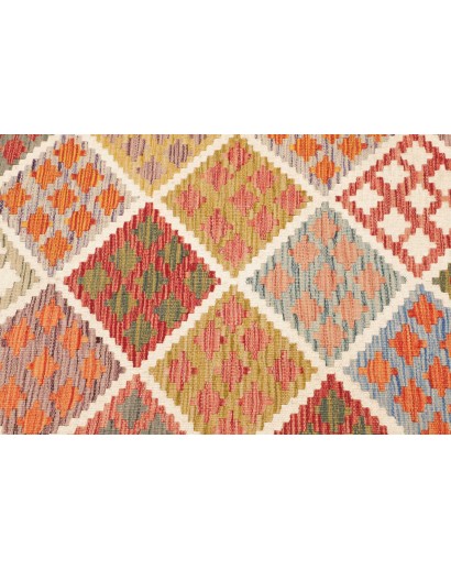 Tappeto Kilim Afghanistan bianco marrone 117x179