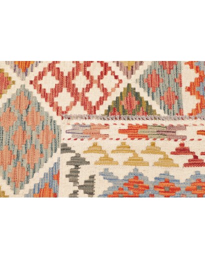 Tappeto Kilim Afghanistan bianco marrone 117x179