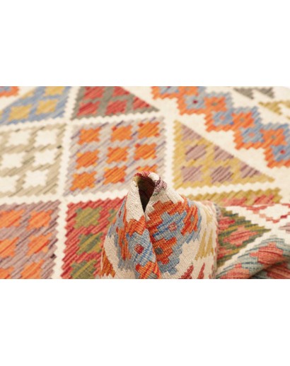 Tappeto Kilim Afghanistan bianco marrone 117x179