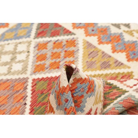 Tappeto Kilim Afghanistan bianco marrone 117x179