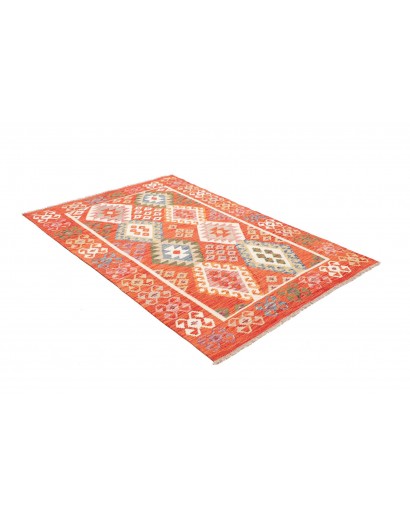 Tappeto Kilim Afghanistan arancione bianco 128x179