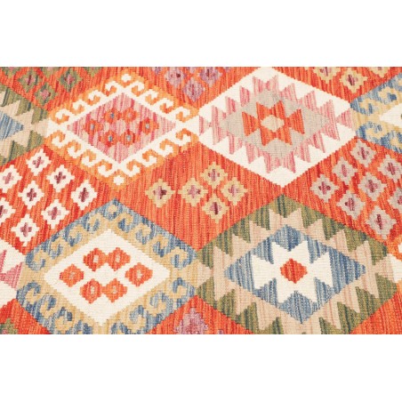 Tappeto Kilim Afghanistan arancione bianco 128x179