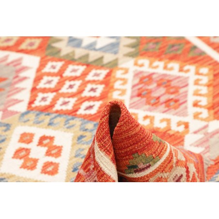 Tappeto Kilim Afghanistan arancione bianco 128x179