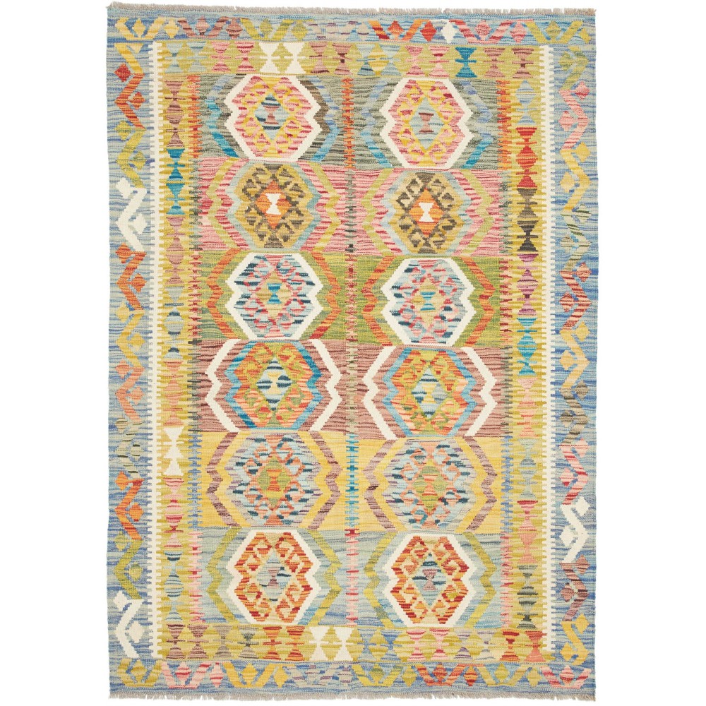 Tappeto Kilim Afghanistan marrone bianco 129x182