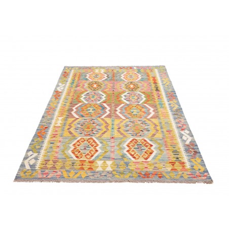 Tappeto Kilim Afghanistan marrone bianco 129x182