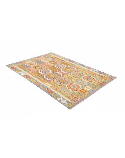 Tappeto Kilim Afghanistan marrone bianco 129x182