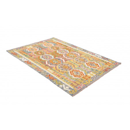 Tappeto Kilim Afghanistan marrone bianco 129x182