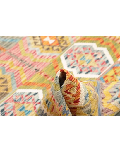 Tappeto Kilim Afghanistan marrone bianco 129x182