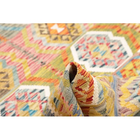 Tappeto Kilim Afghanistan marrone bianco 129x182