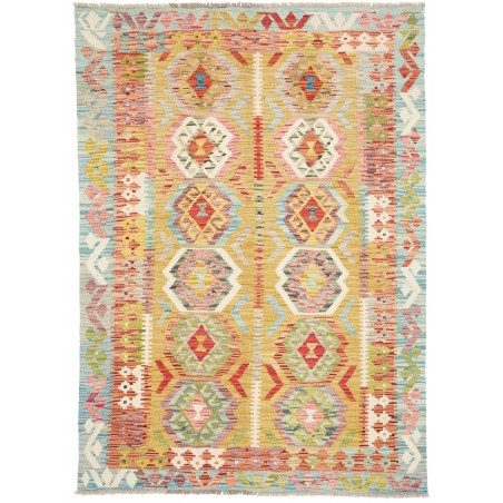 Tappeto Kilim Afghanistan marrone rosso 129x179