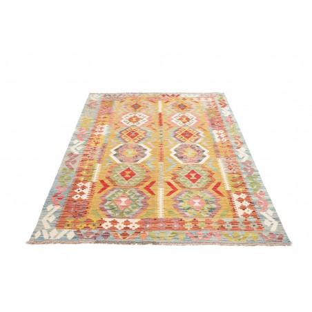Tappeto Kilim Afghanistan marrone rosso 129x179