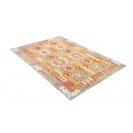 Tappeto Kilim Afghanistan marrone rosso 129x179