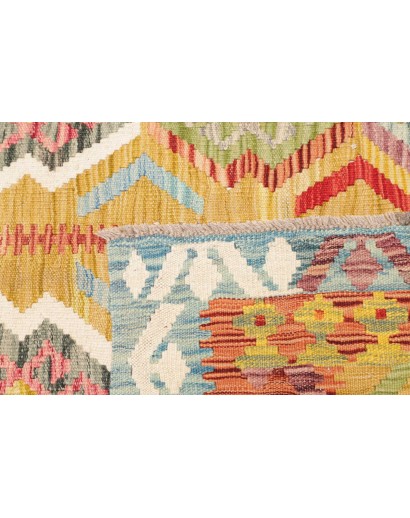 Tappeto Kilim Afghanistan marrone rosso 129x179