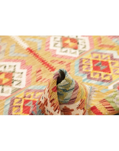Tappeto Kilim Afghanistan marrone rosso 129x179