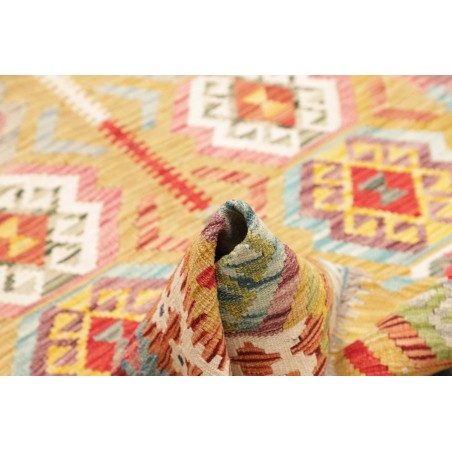 Tappeto Kilim Afghanistan marrone rosso 129x179