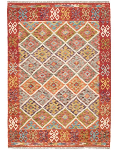 Tappeto Kilim Afghanistan marrone arancione 133x183
