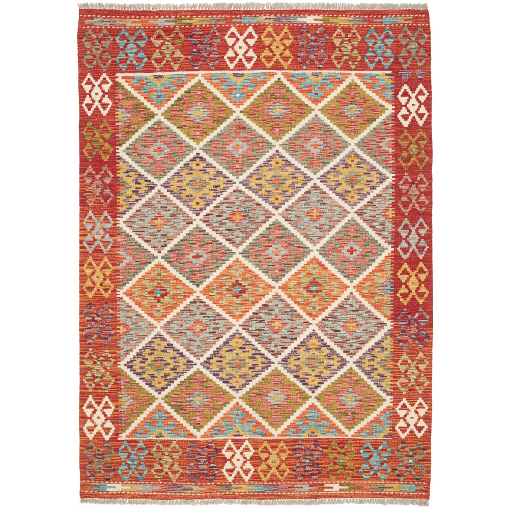 Tappeto Kilim Afghanistan marrone arancione 133x183