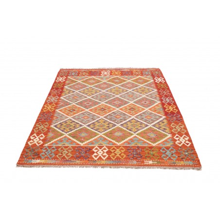 Tappeto Kilim Afghanistan marrone arancione 133x183