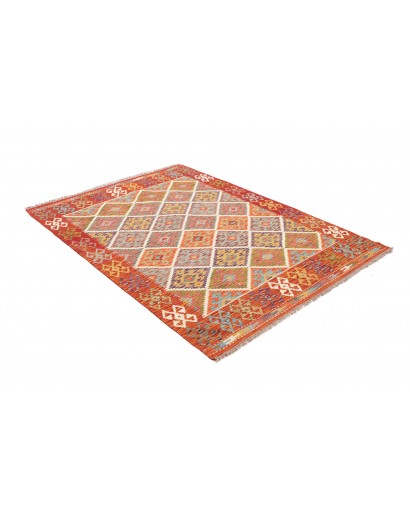 Tappeto Kilim Afghanistan marrone arancione 133x183