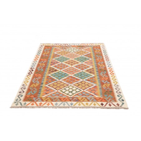 Tappeto Kilim Afghanistan marrone azzurro 126x172