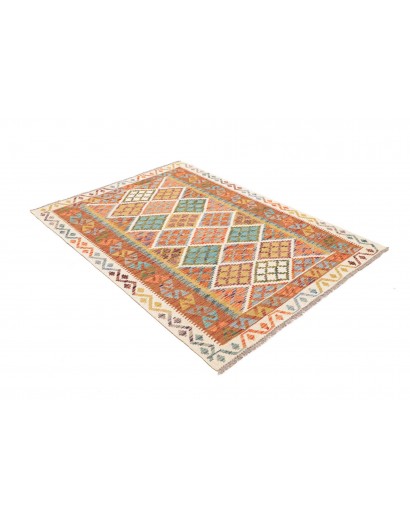 Tappeto Kilim Afghanistan marrone azzurro 126x172