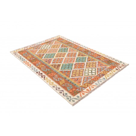 Tappeto Kilim Afghanistan marrone azzurro 126x172