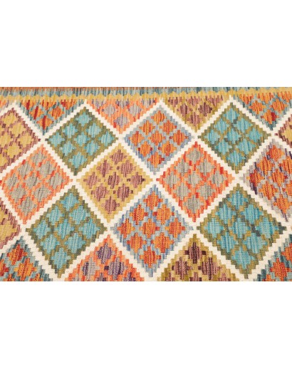 Tappeto Kilim Afghanistan marrone azzurro 126x172