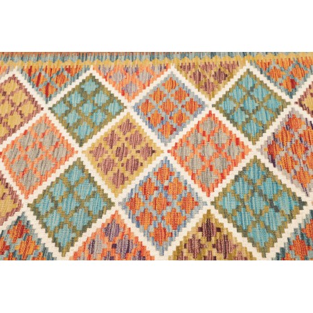 Tappeto Kilim Afghanistan marrone azzurro 126x172