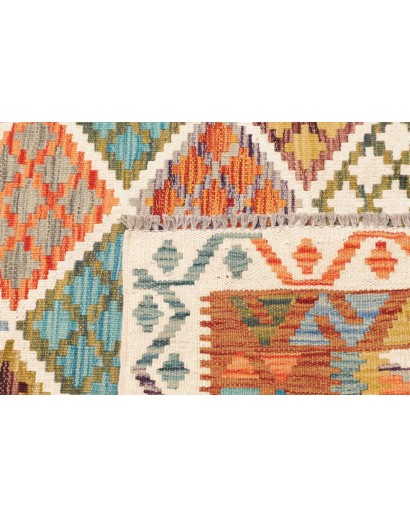 Tappeto Kilim Afghanistan marrone azzurro 126x172
