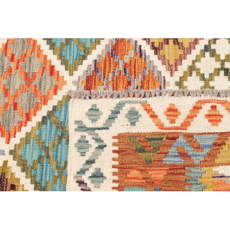 Tappeto Kilim Afghanistan marrone azzurro 126x172